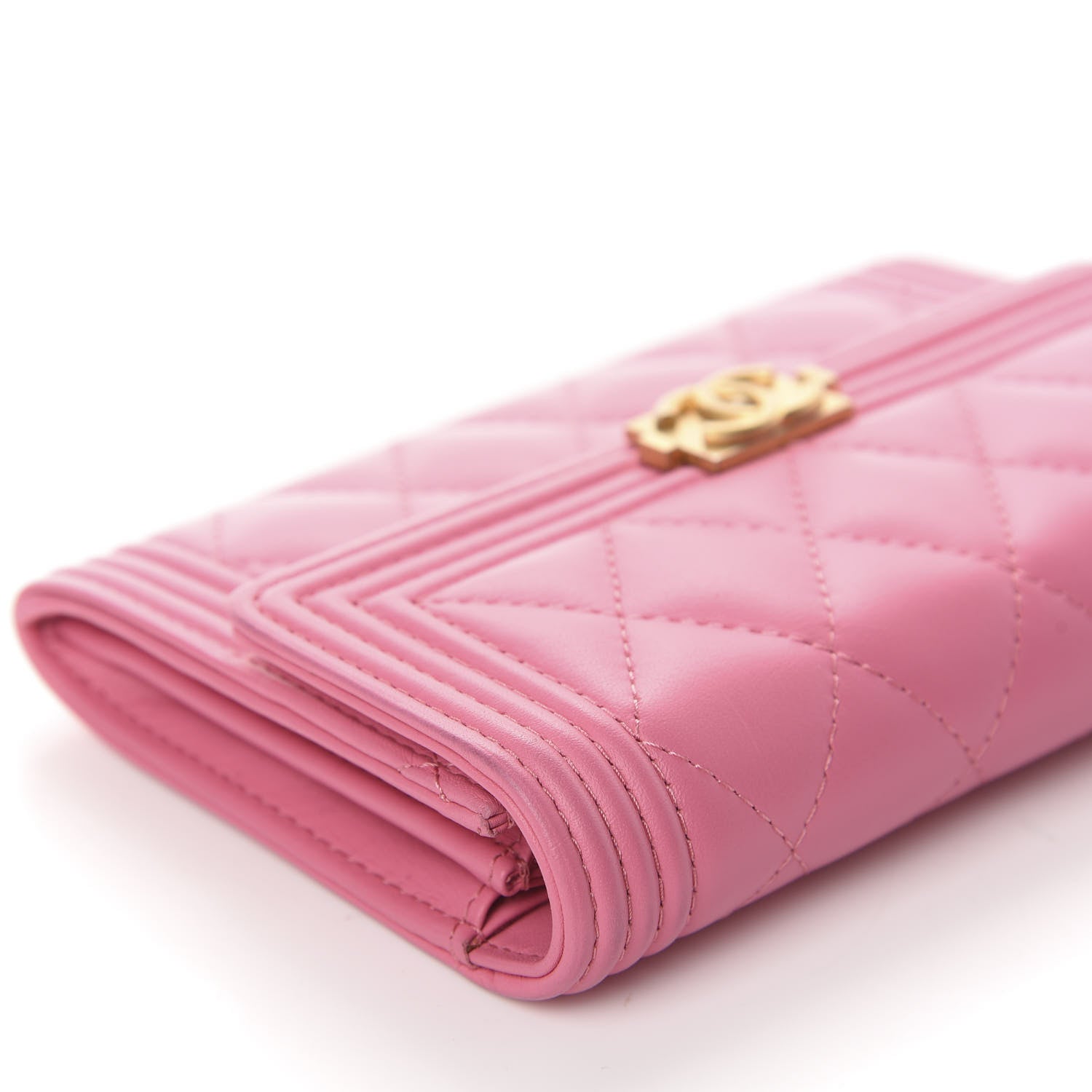 Chanel Lambskin Quilted Medium Boy Flap Wallet Pink 8 of 14