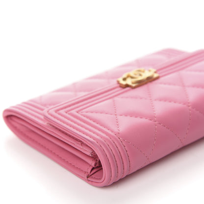 Chanel Lambskin Quilted Medium Boy Flap Wallet Pink 8 of 14