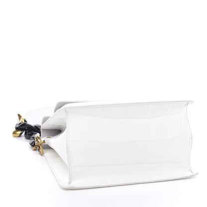Marc Jacobs Calfskin Crocodile Embossed Uptown Shoulder Bag White 3 of 8