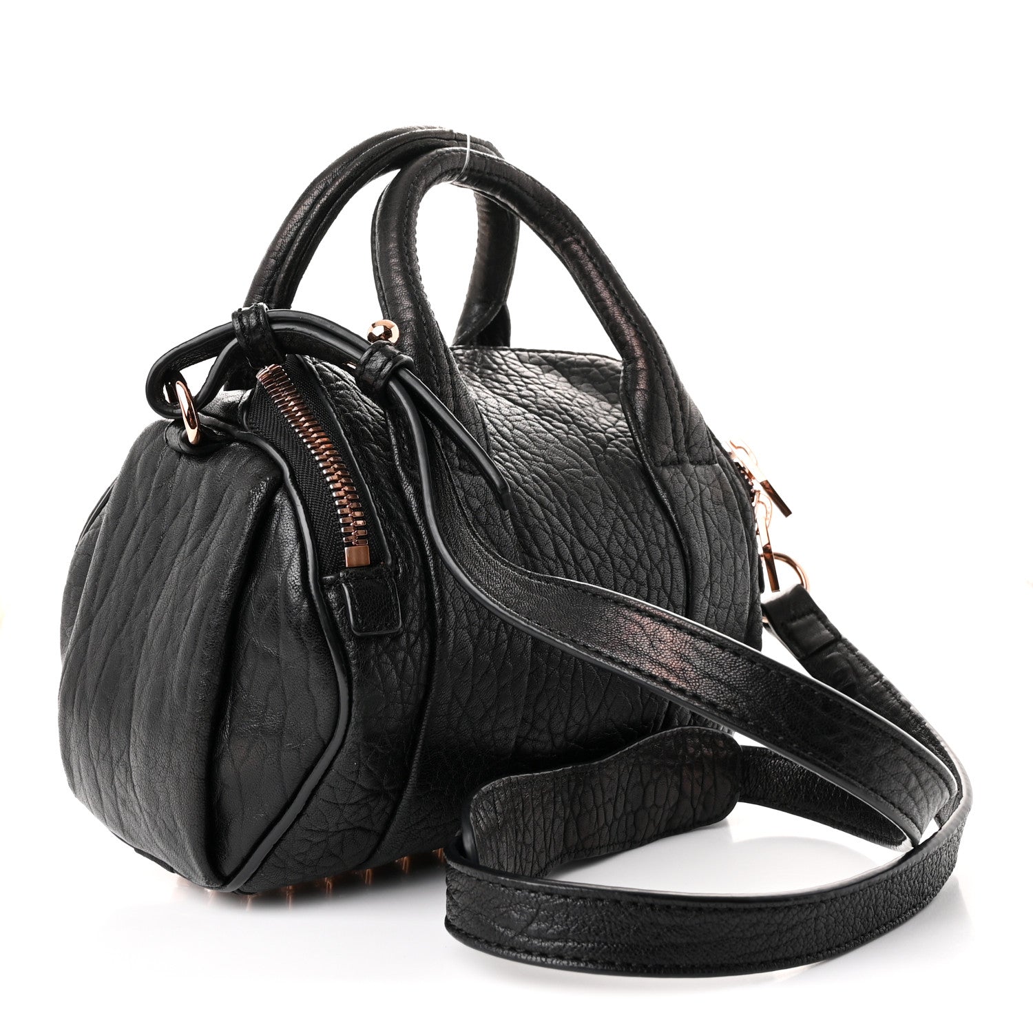 Alexander Wang Pebbled Lambskin Mini Rockie Black Rose Gold Hardware 3 of 10