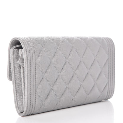 Chanel Caviar Quilted Boy Flap Wallet Grey 3 of 10