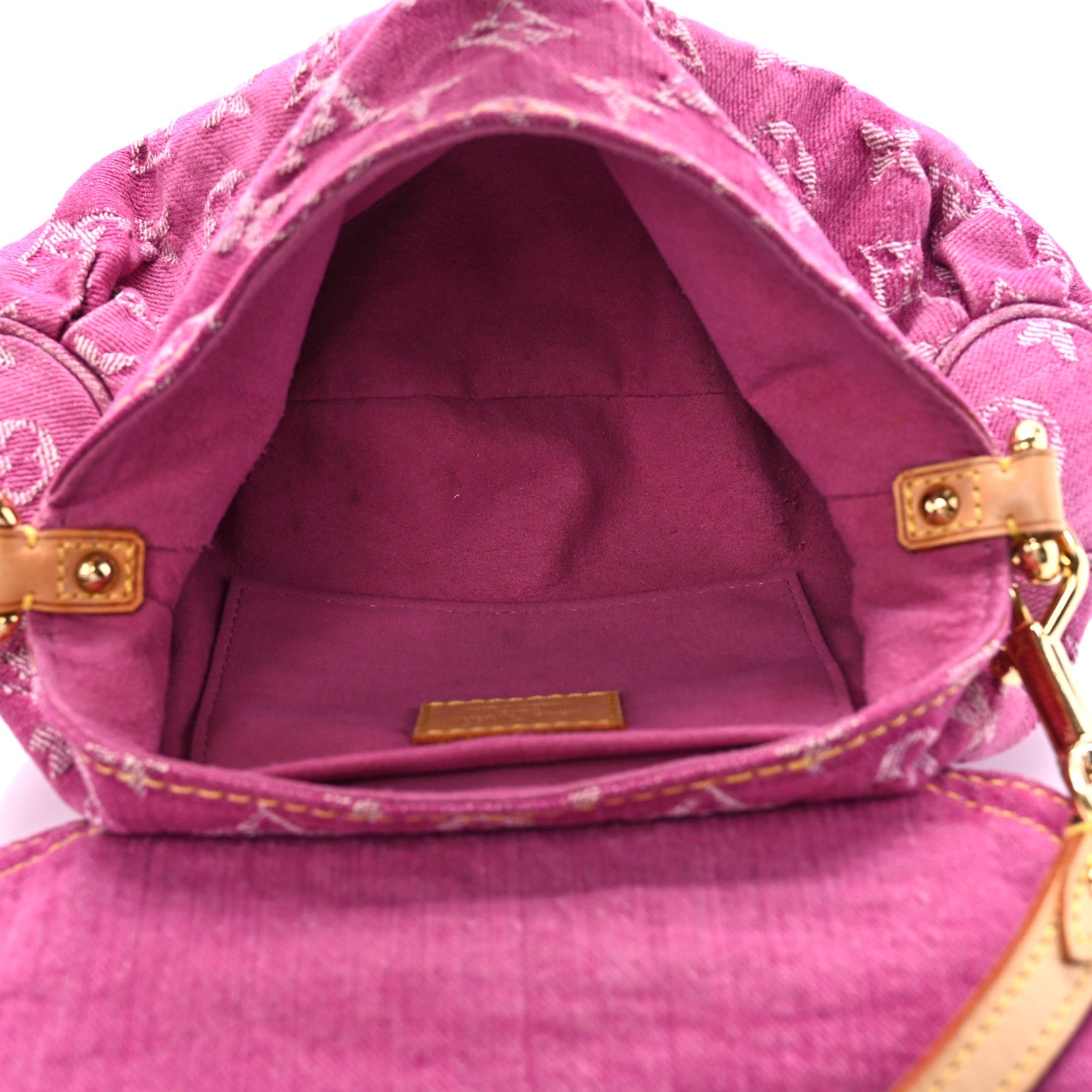 Louis Vuitton Monogram Denim Mini Pleaty Fuchsia 5 of 8