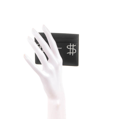 Saint Laurent Grain de Poudre Dollar Print Card Holder Black 2 of 7