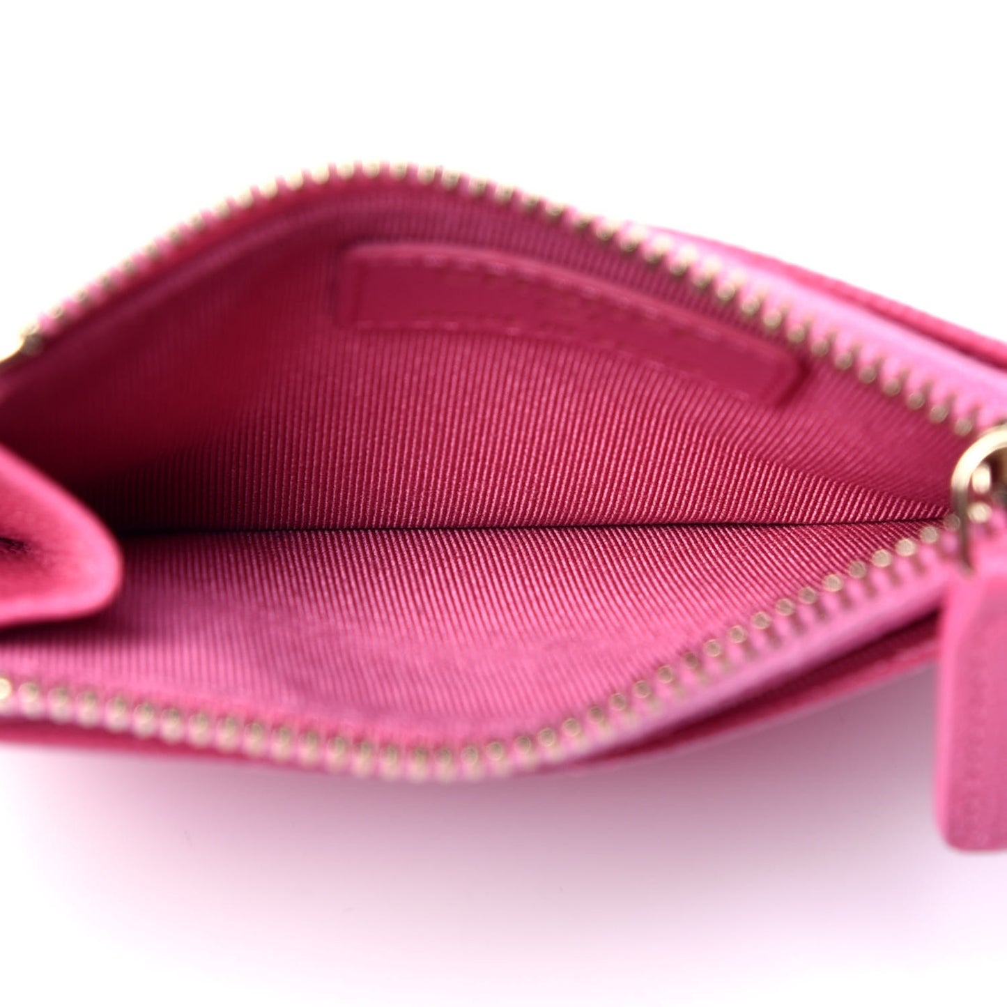 Caviar Quilted CC Zip Card Holder Pink