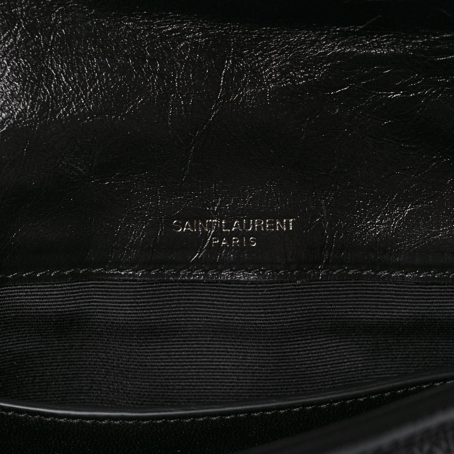 Crinkled Calfskin Matelasse Monogram Baby Niki Chain Satchel Black