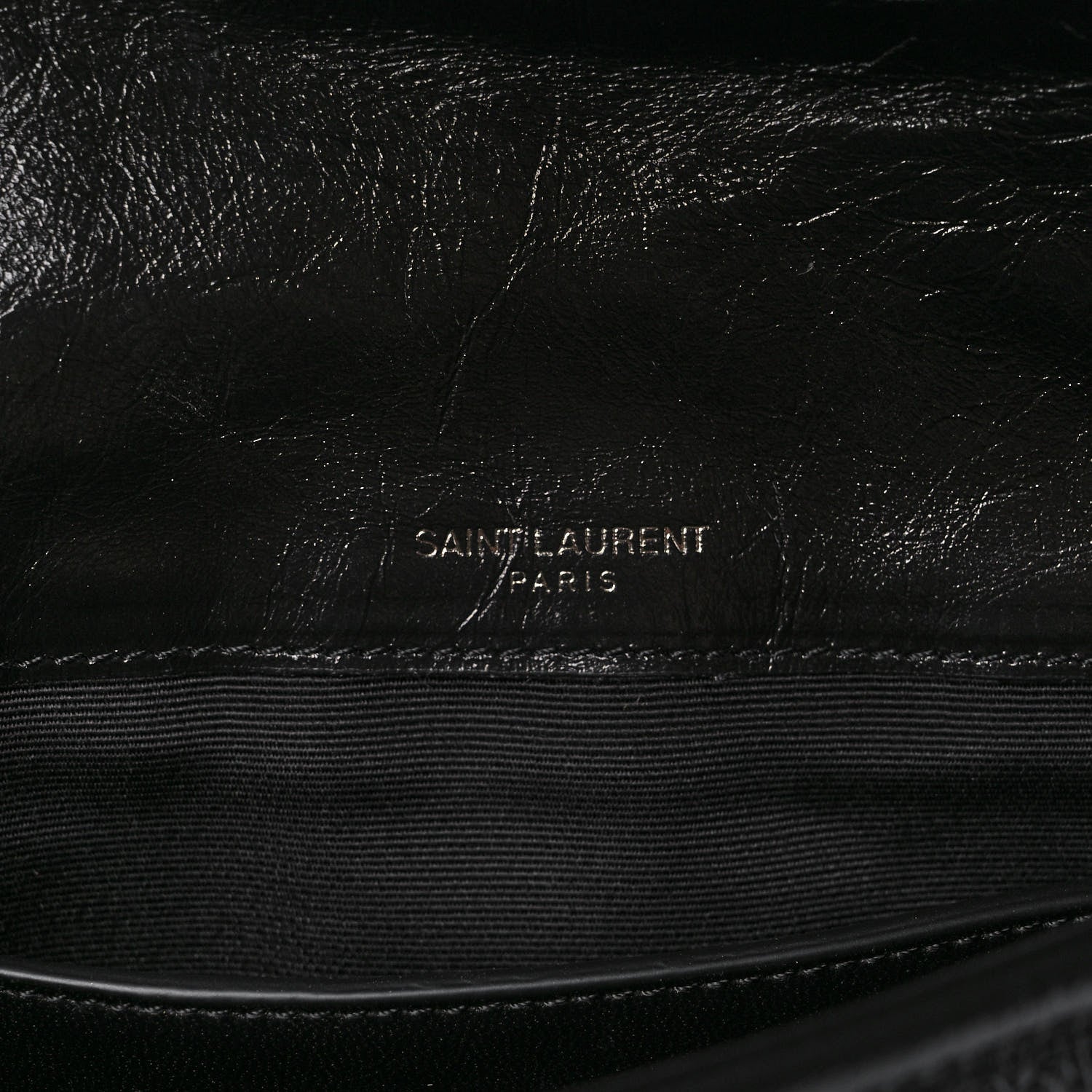 Saint Laurent Crinkled Calfskin Matelasse Monogram Baby Niki Chain Satchel Black 6 of 10