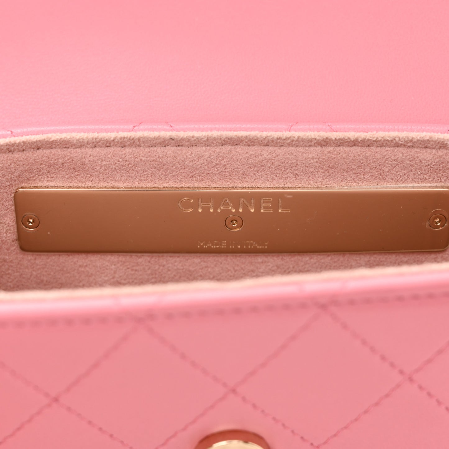 Calfskin Diamond Stitched Chain Around Flap Phone Holder Dark Pink