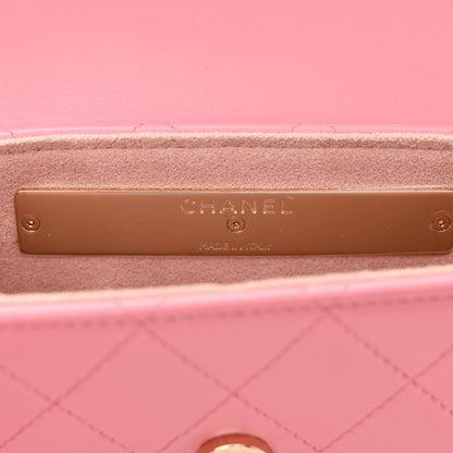 Chanel Calfskin Diamond Stitched Chain Around Flap Phone Holder Dark Pink 6 of 12