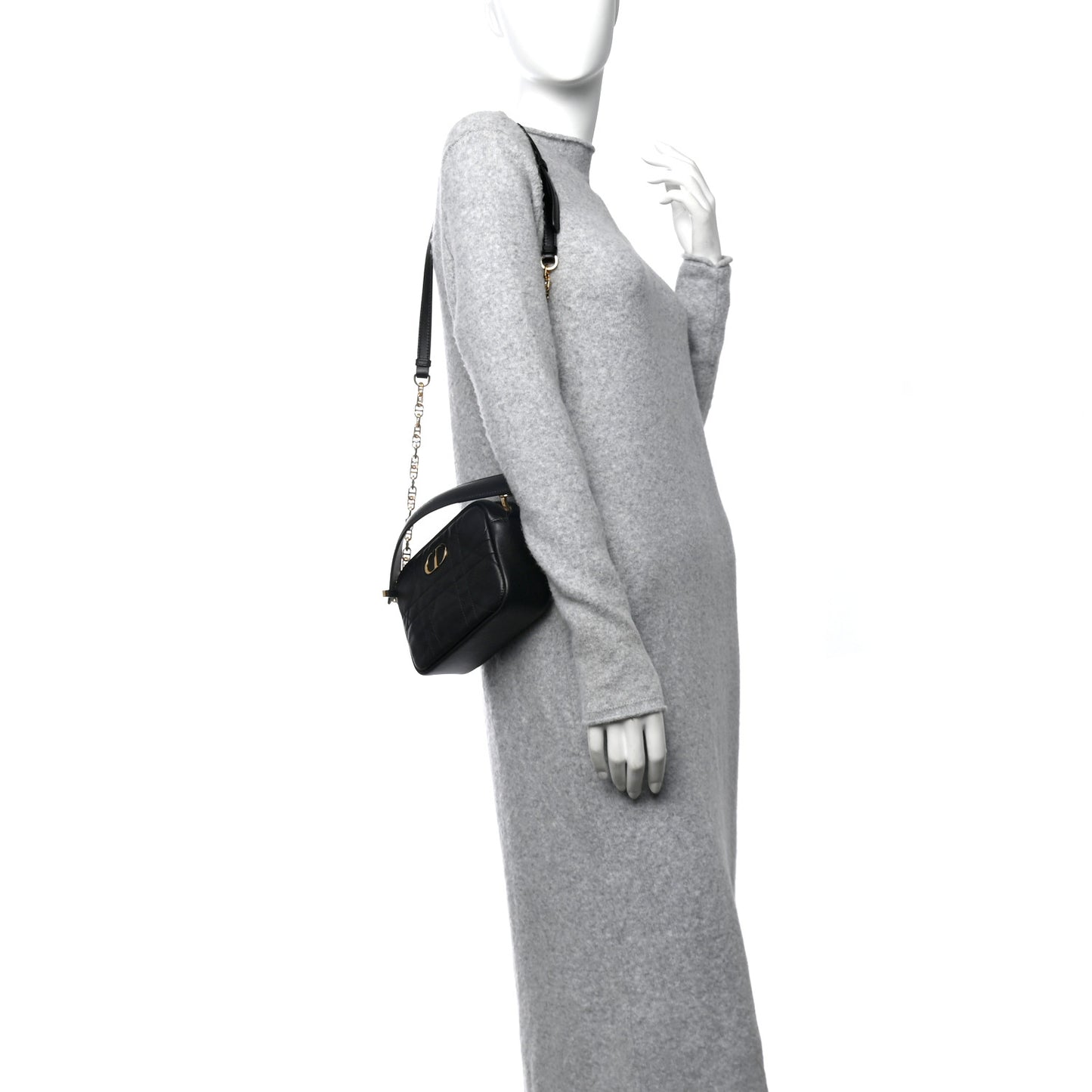 Calfskin Macrocannage Caro Camera Bag Black