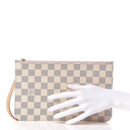 Louis Vuitton Damier Azur Neverfull MM GM Pochette Rose Ballerine 2 of 7