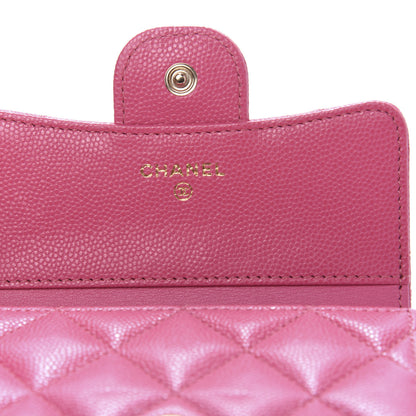 Chanel Caviar Quilted Compact Flap Wallet Pink 8 of 9