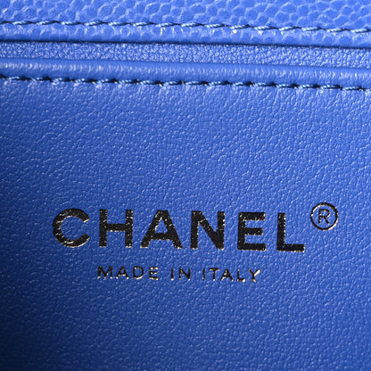 Chanel Caviar Chevron Quilted Medium Boy Flap Dark Blue 6 of 10