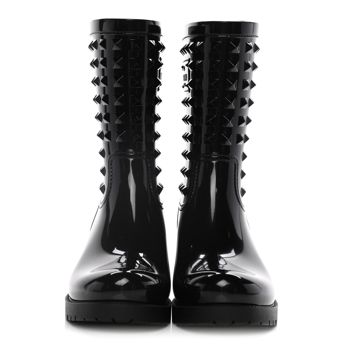 Rubber Rockstud Short Rainboots 37 Black