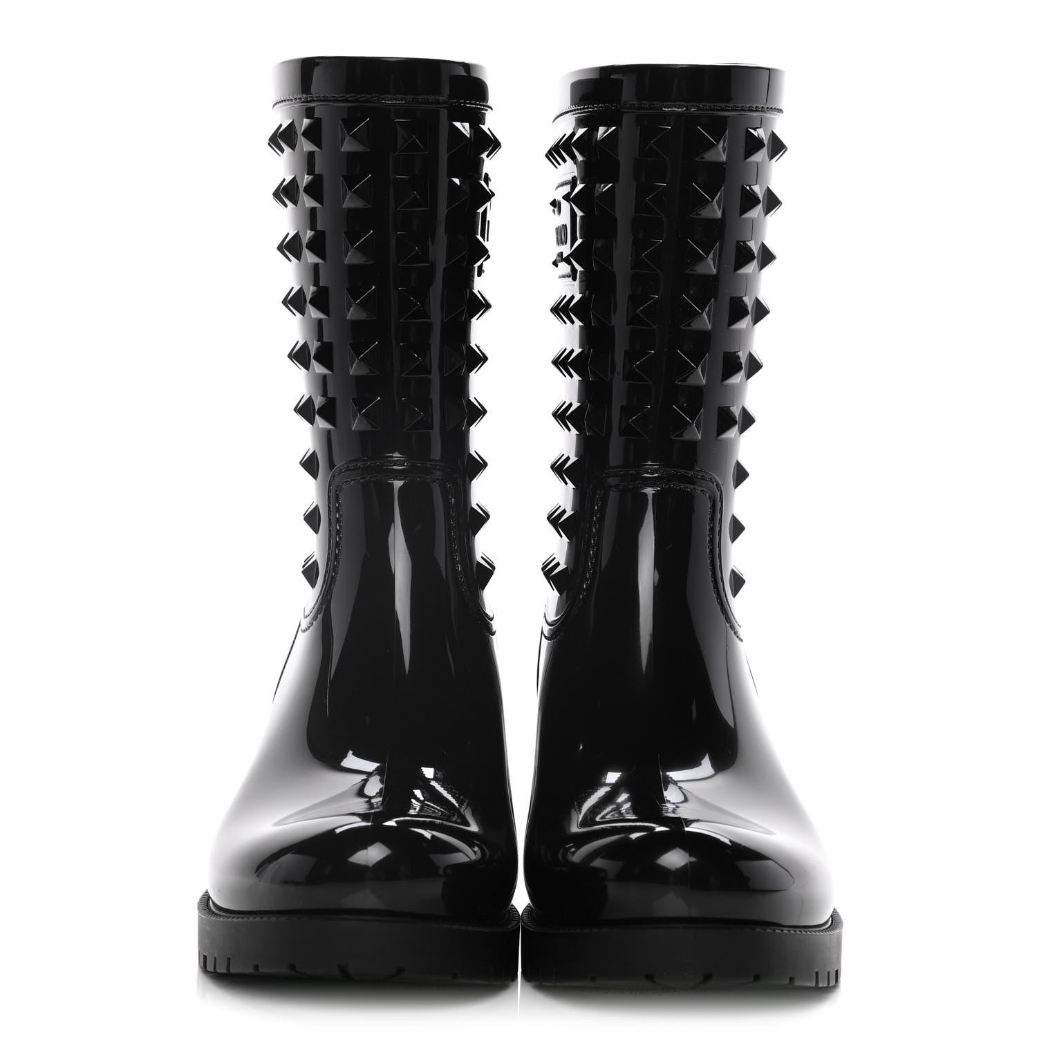 Valentino Garavani Rubber Rockstud Short Rainboots 37 Black 2 of 12