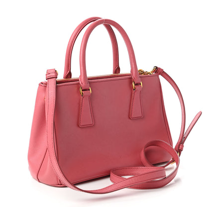 Prada Saffiano Mini Galleria Double Zip Tote Peonia 3 of 10