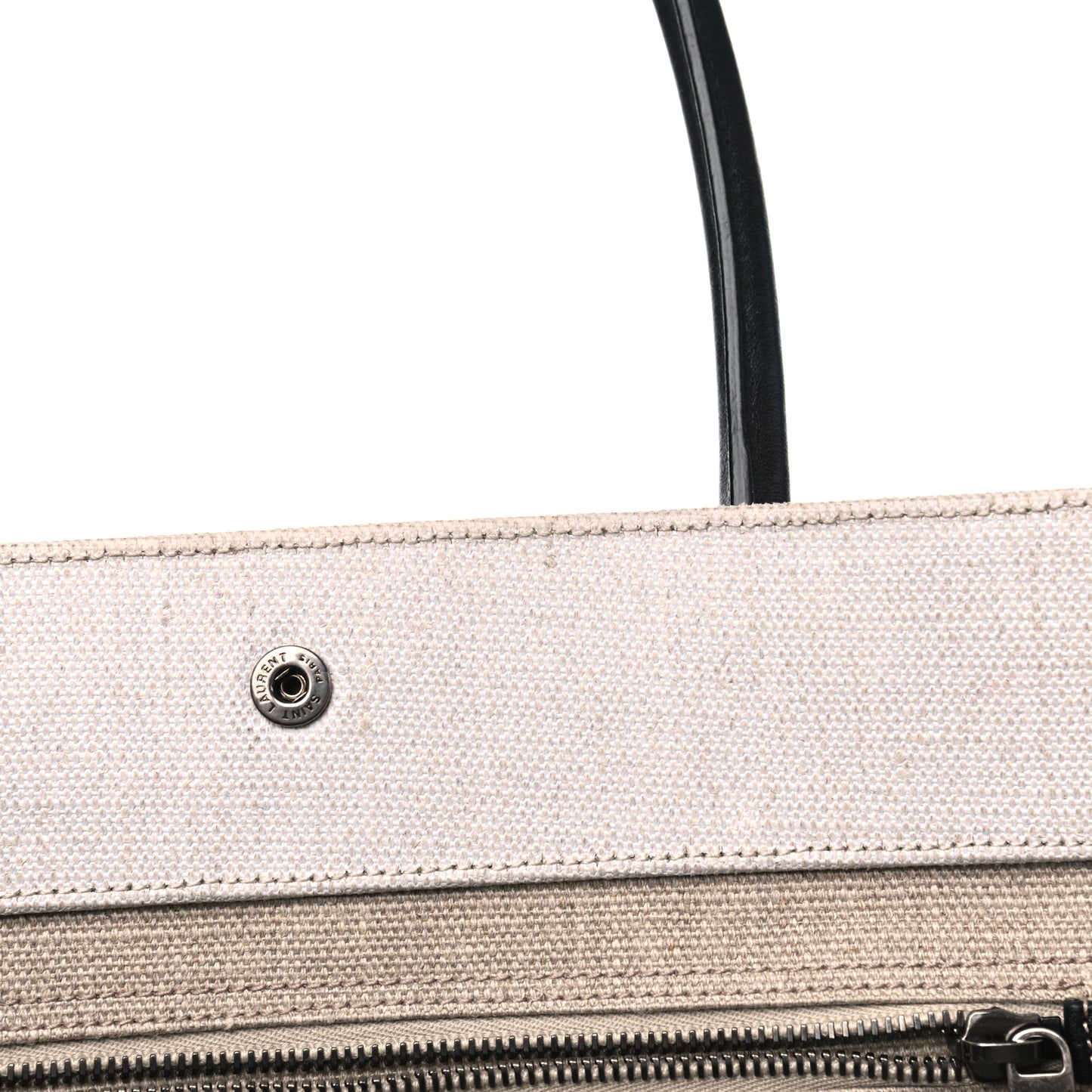 Linen Calfskin Rive Gauche Tote Optic White