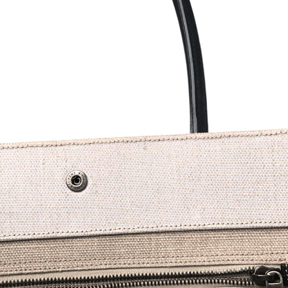 Saint Laurent Linen Calfskin Rive Gauche Tote Optic White 6 of 10