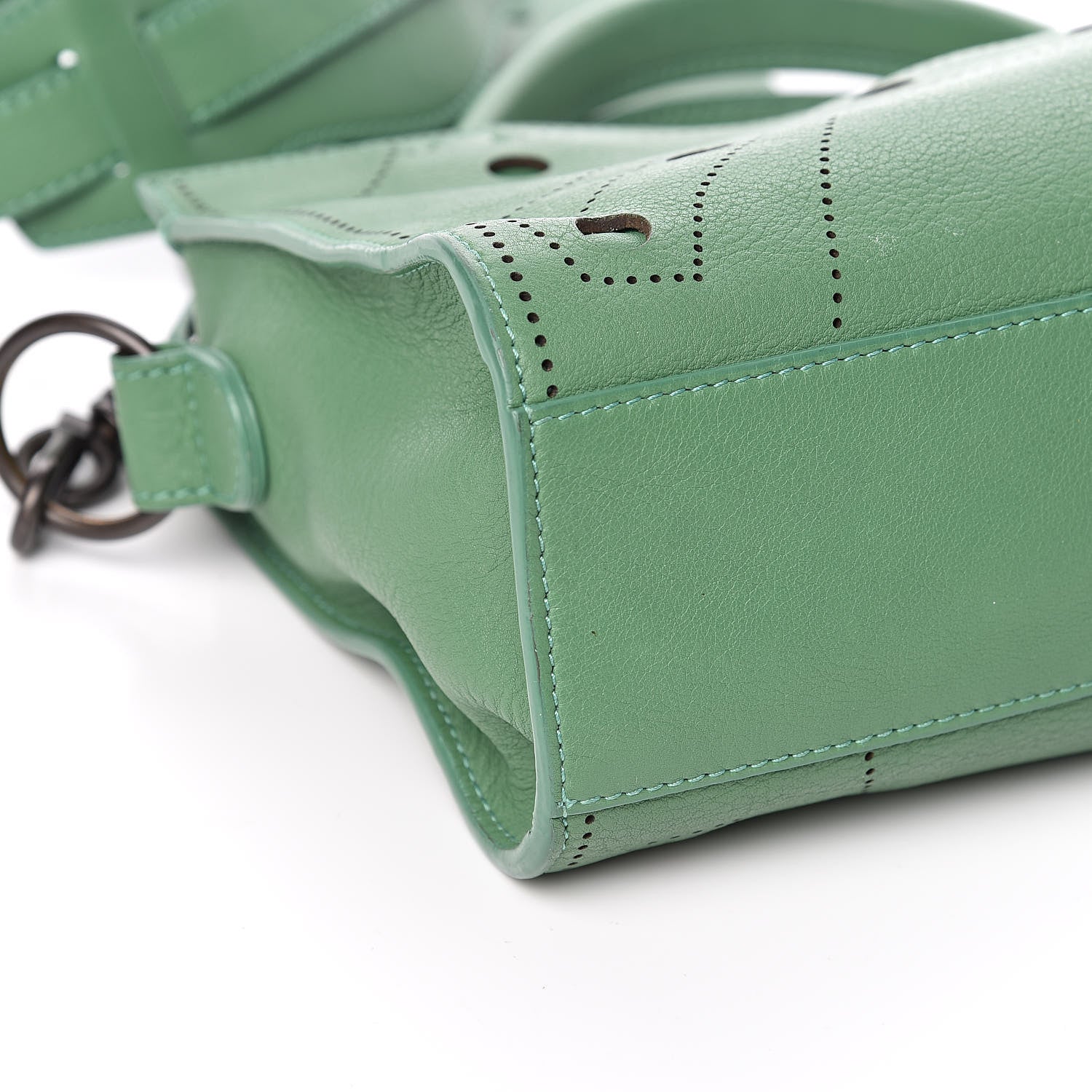 Balenciaga Chevre Perforated Blackout Hardware Nano City Green 8 of 10