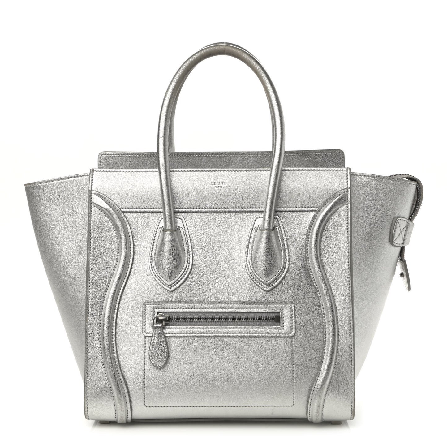 Laminated Lambskin Micro Luggage Silver