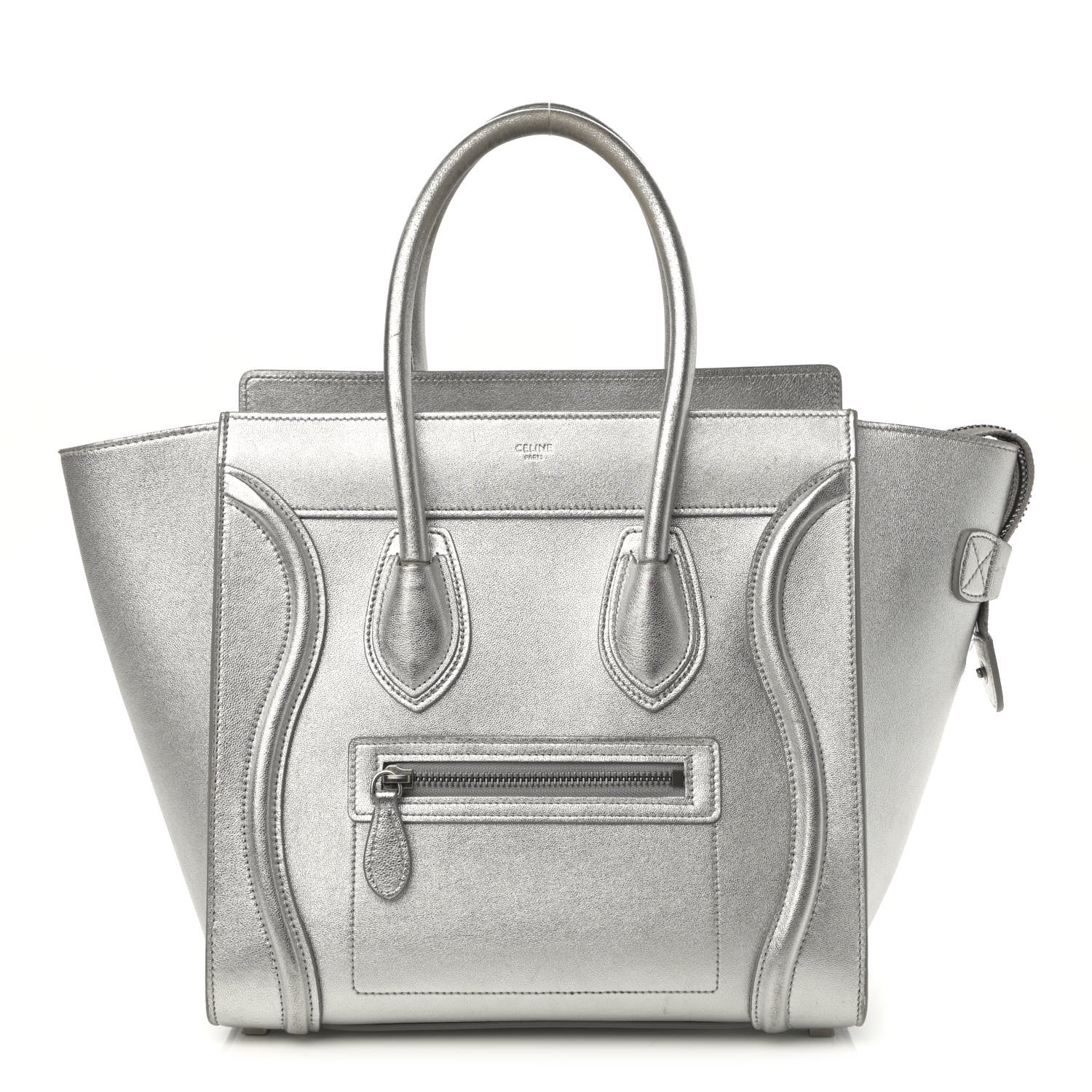 Celine Laminated Lambskin Micro Luggage Silver 1 of 23