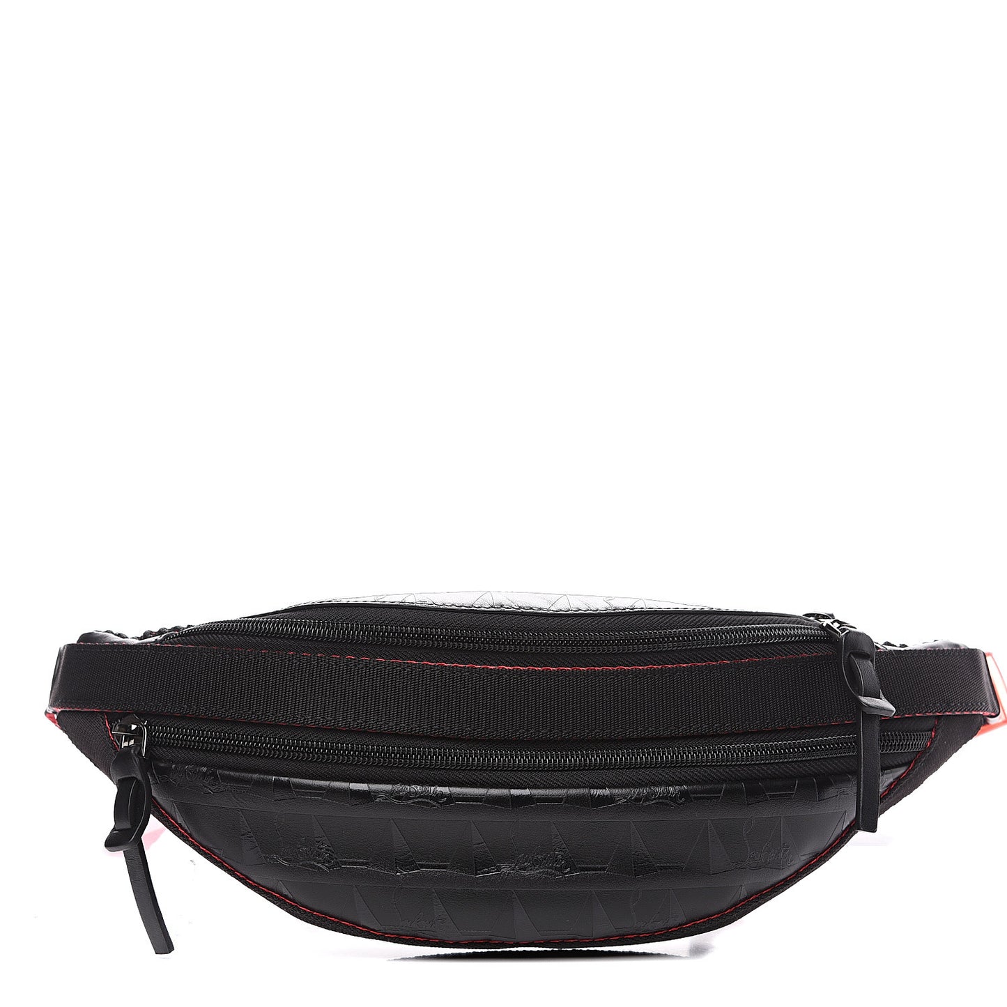 Calfskin Pyramid Embossed Parisnyc Belt Bag Black