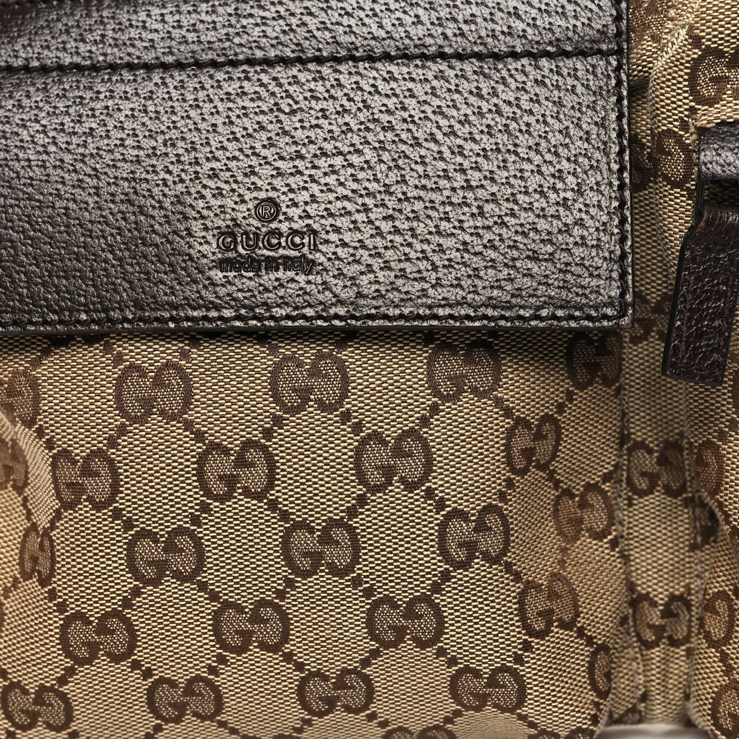 GG Monogram Web Double Pocket Belt Bag Dark Brown