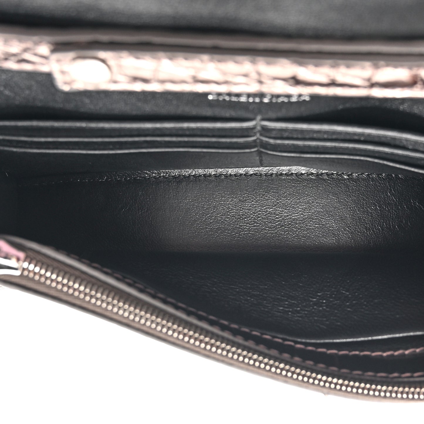 Shiny Metallic Calfskin Crocodile Embossed Hourglass Chain Bag Dark Bronze