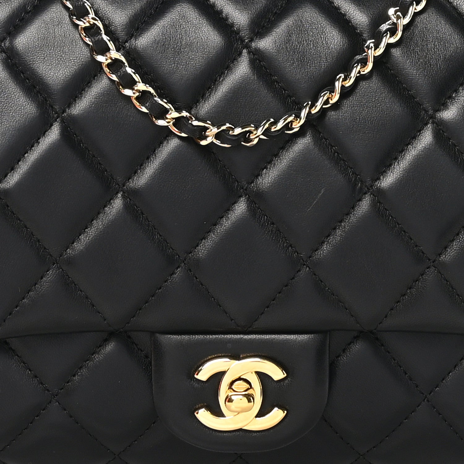 Chanel Lambskin Quilted Clutch With Chain Flap Black 8 of 11