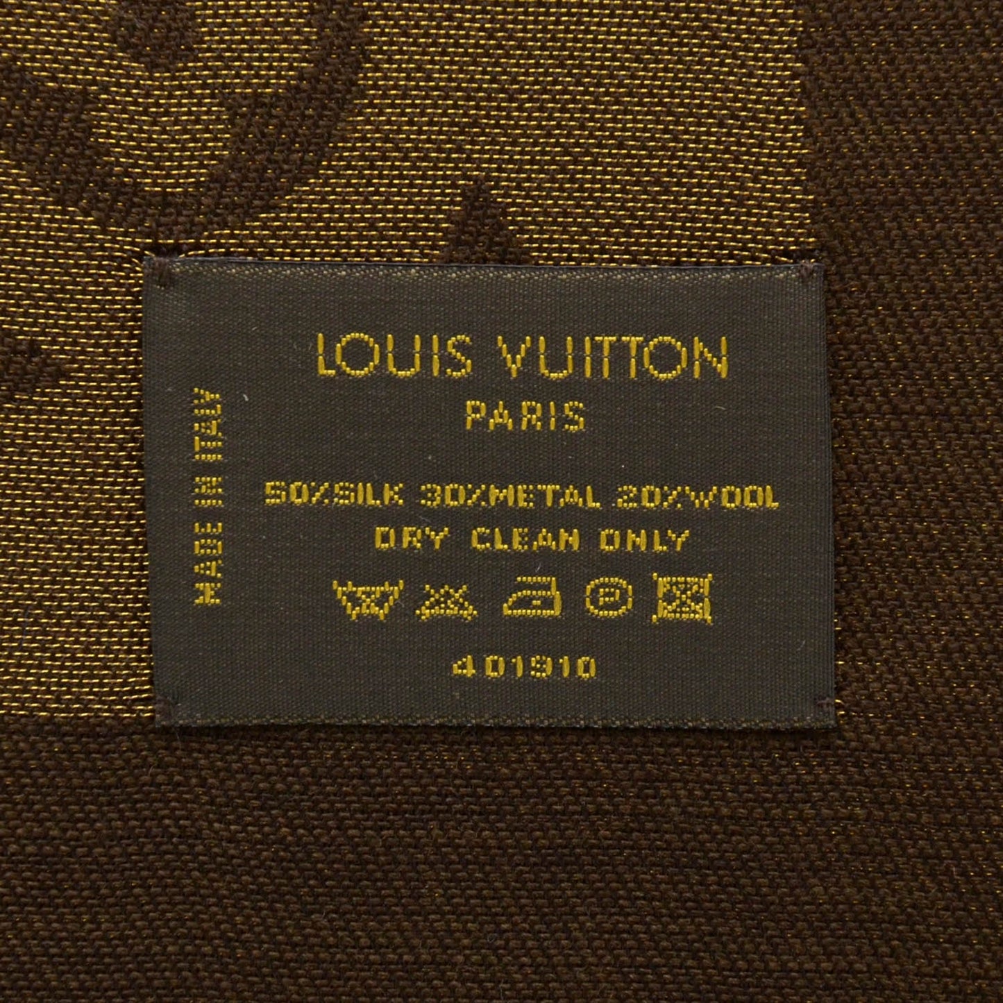Silk Lurex Wool Monogram Shine Shawl Brown