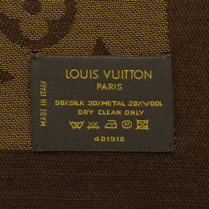 Louis Vuitton Silk Lurex Wool Monogram Shine Shawl Brown 3 of 5