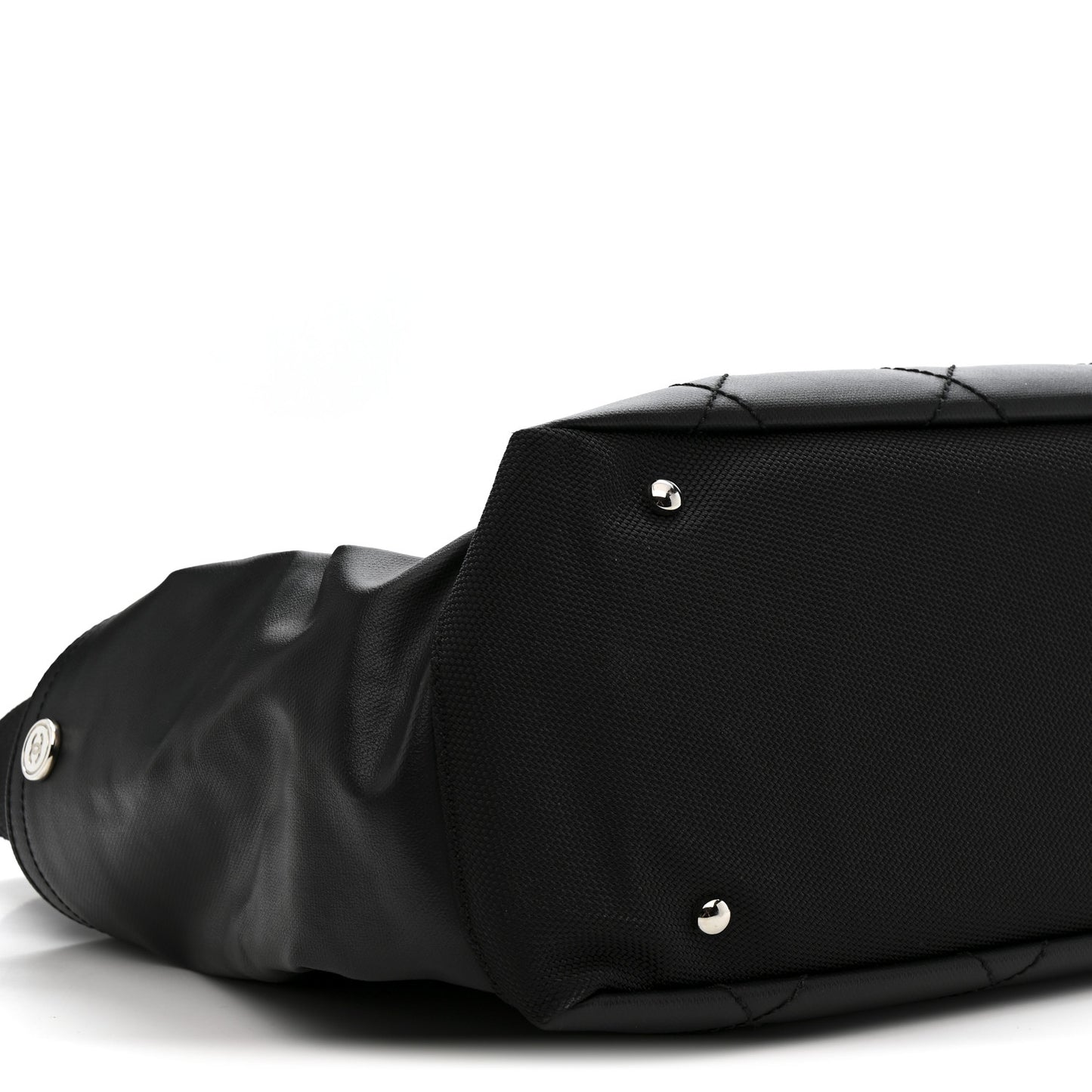 Coated Canvas Quilted Large Paris Biarritz Tote Black