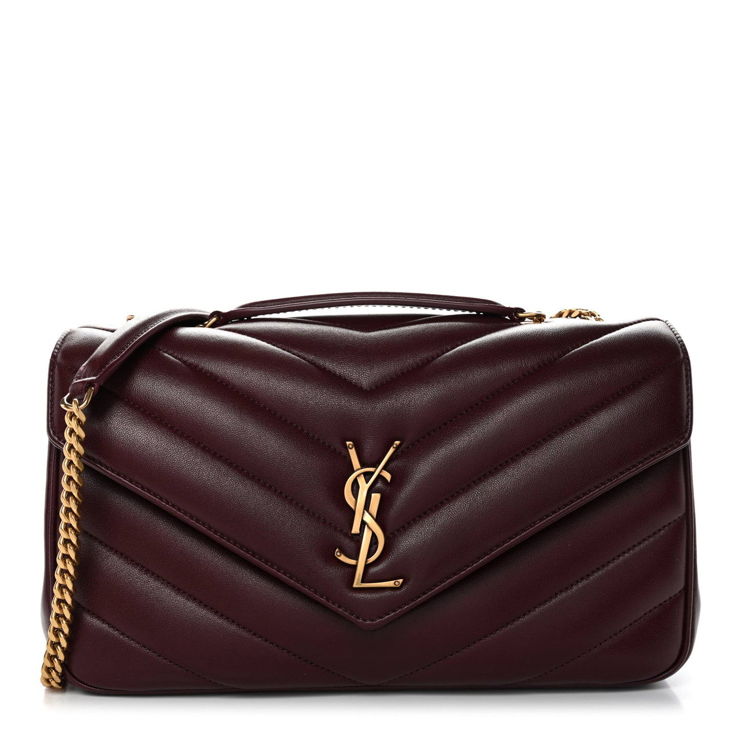 Lambskin Chevron Quilted Medium LouLou Rouge Cabernet