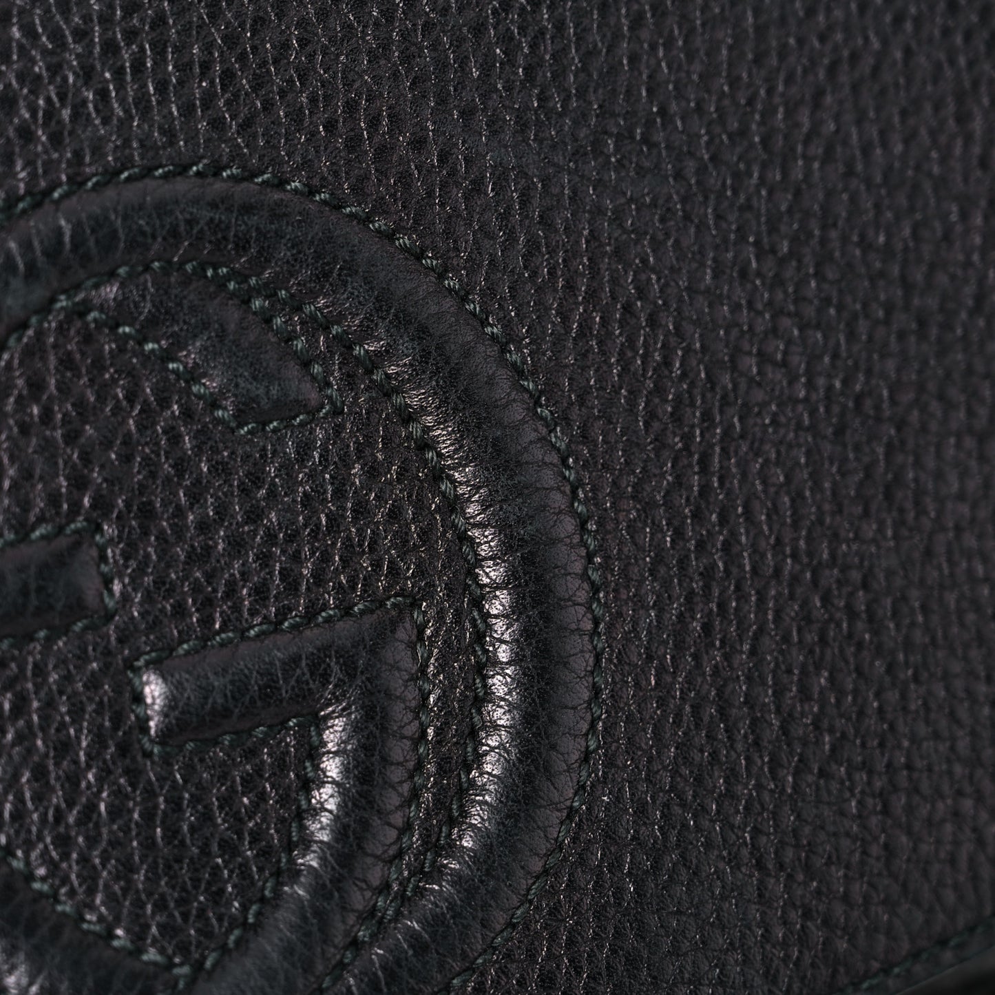 Pebbled Calfskin Medium Soho Flap Crossbody Black