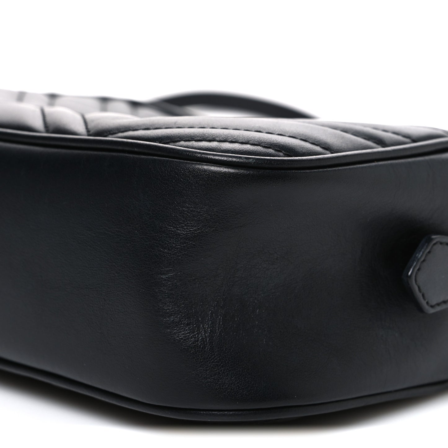 Calfskin Matelasse Small GG Marmont Chain Shoulder Bag Black