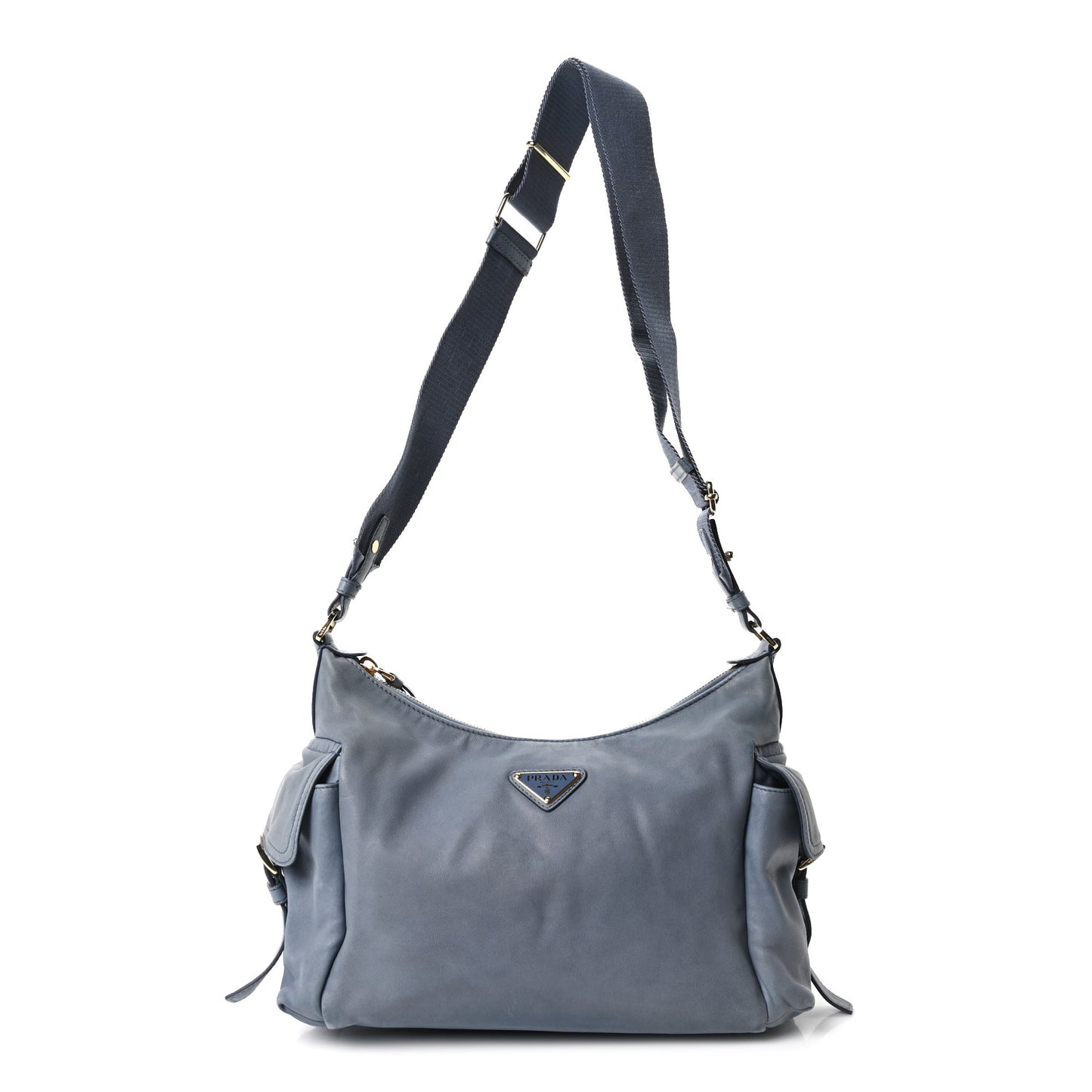 Nappa Large Explore Shoulder Bag Aviation Blue