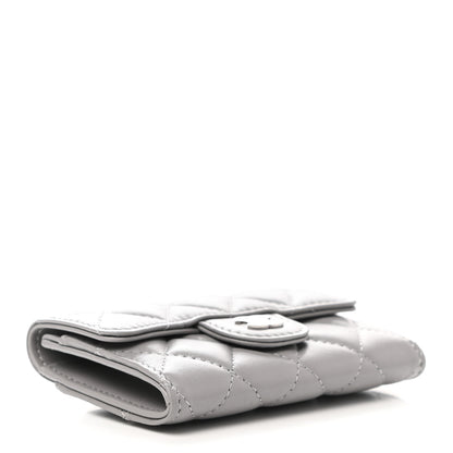 Chanel Lambskin Quilted Flap Card Holder Wallet Grey 4 of 9