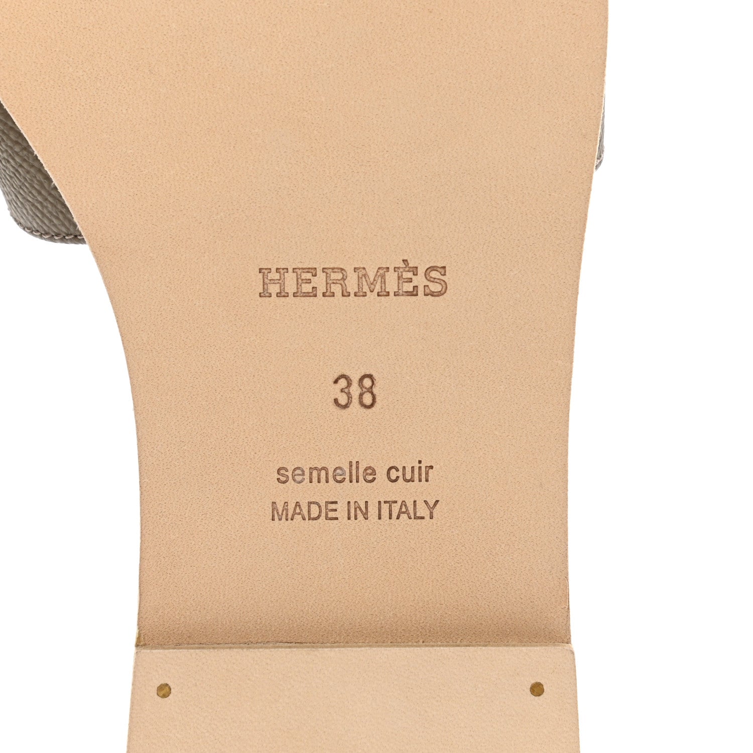Hermes Epsom Oran Sandals 38 Etoupe 6 of 9
