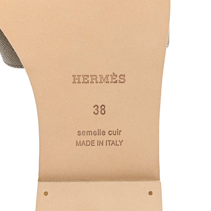Hermes Epsom Oran Sandals 38 Etoupe 6 of 9