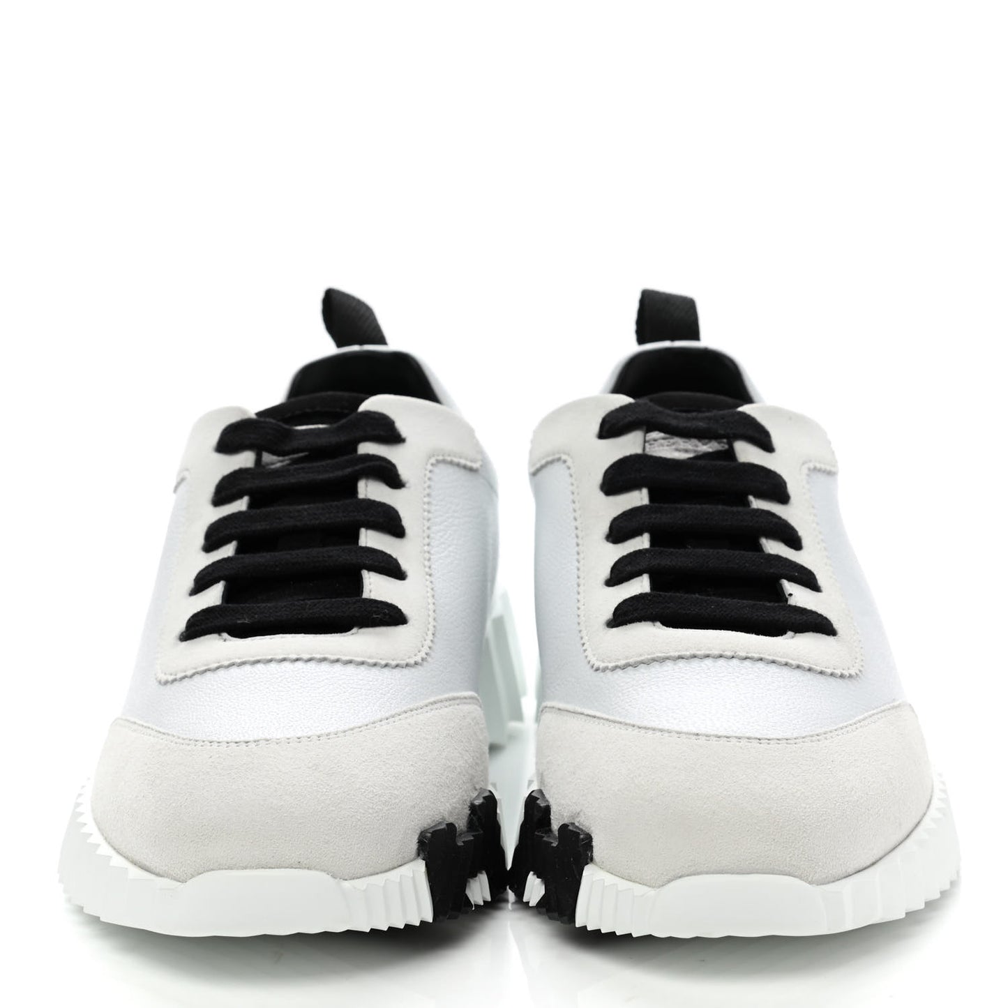 Goatskin Suede Goatskin Bouncing Sneakers 37 White Black