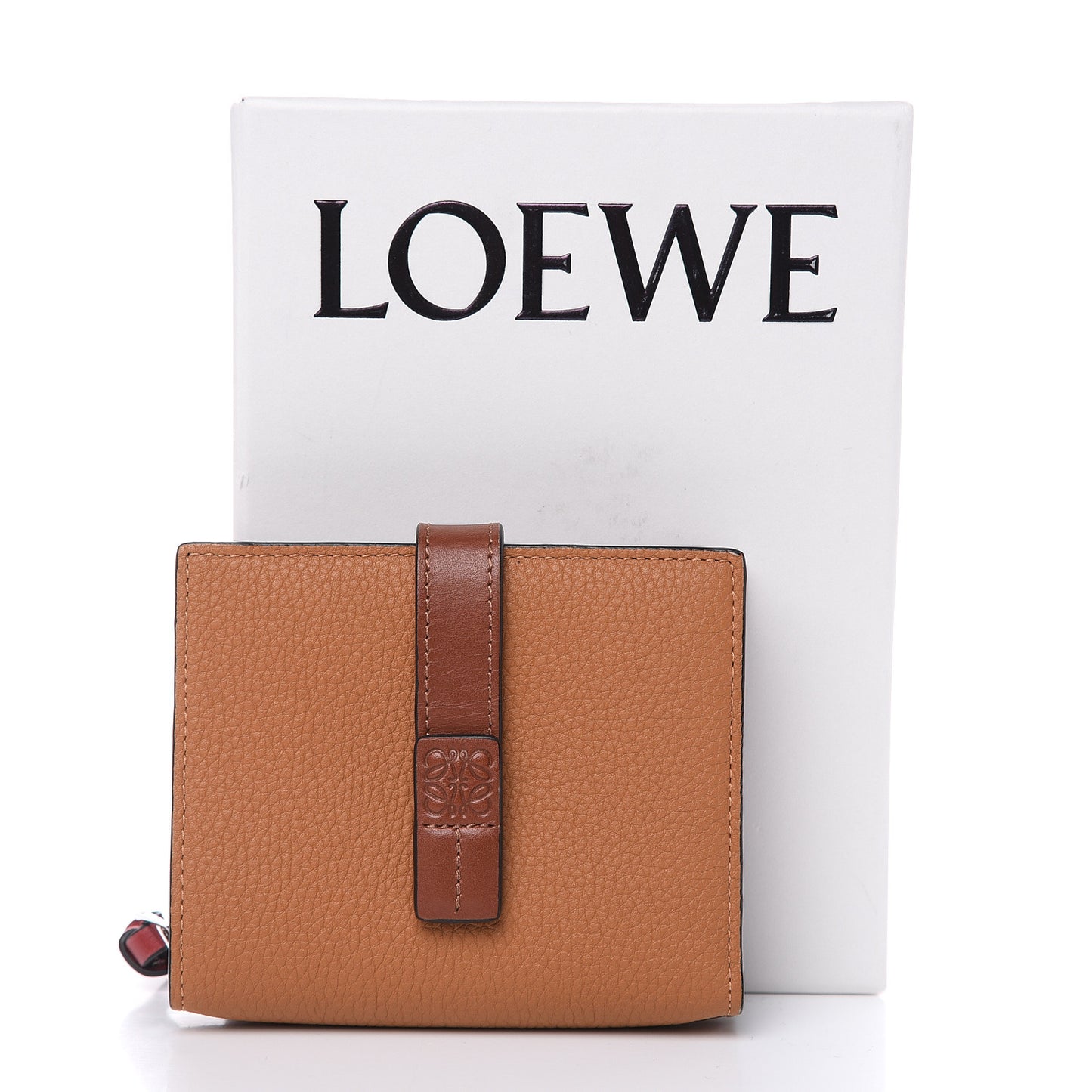 Grained Calfskin Compact Zip Wallet Light Caramel Pecan