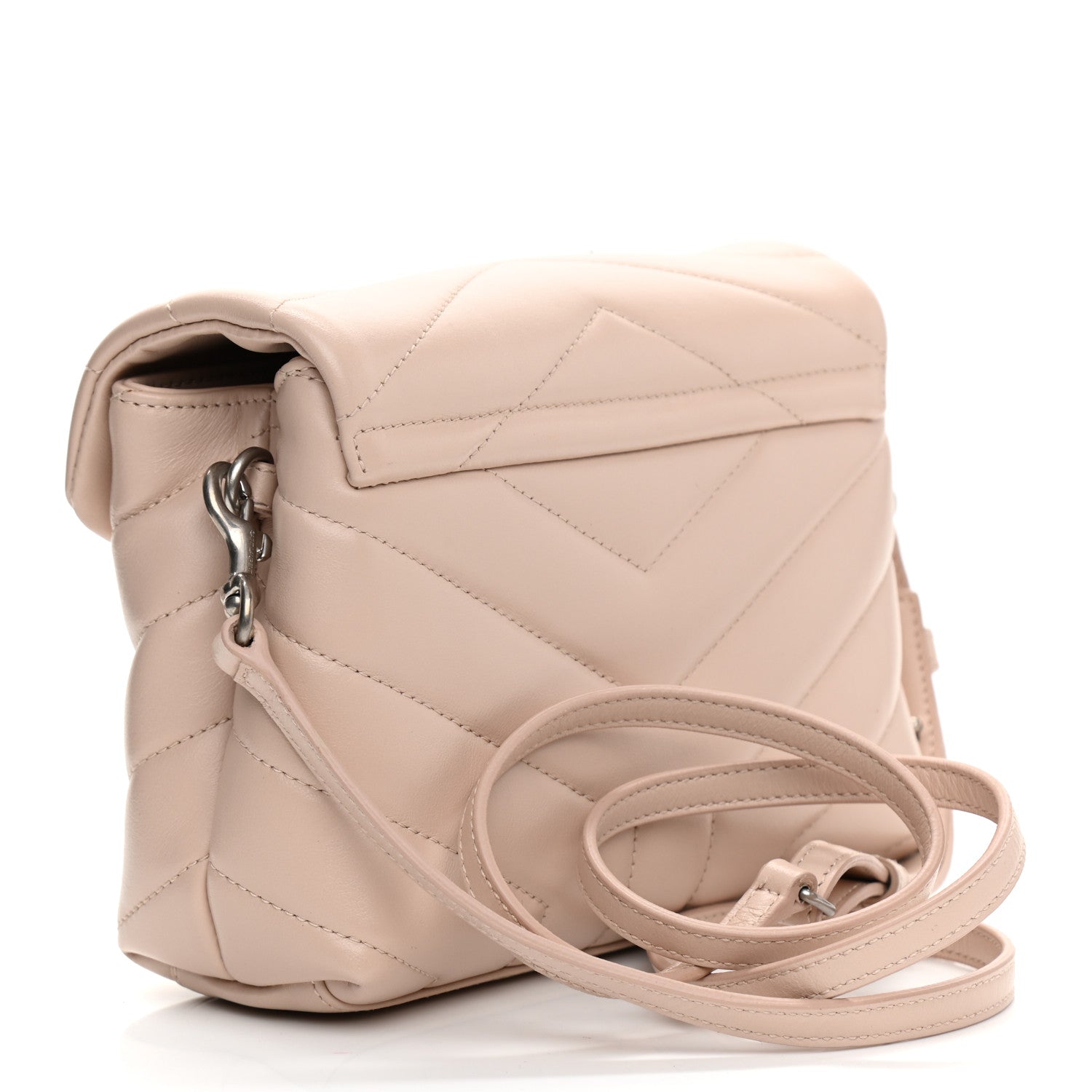 Saint Laurent Calfskin Y Quilted Monogram Toy Loulou Crossbody Bag Marble Pink 2 of 9