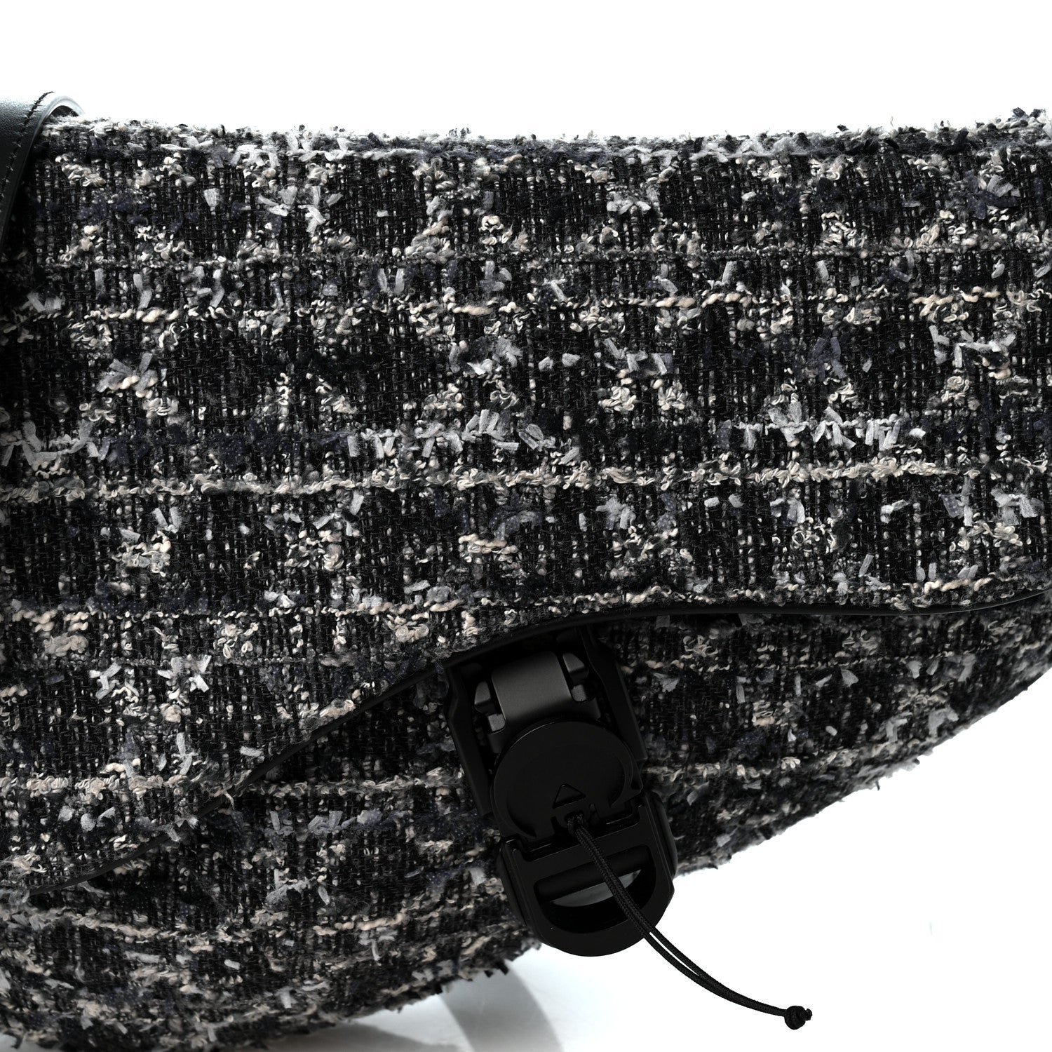 Christian Dior Tweed Saddle Bag Dark Blue 6 of 8
