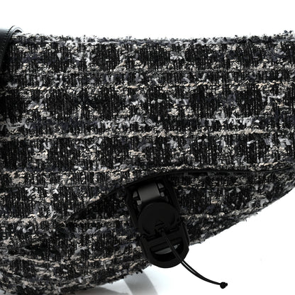 Christian Dior Tweed Saddle Bag Dark Blue 6 of 8