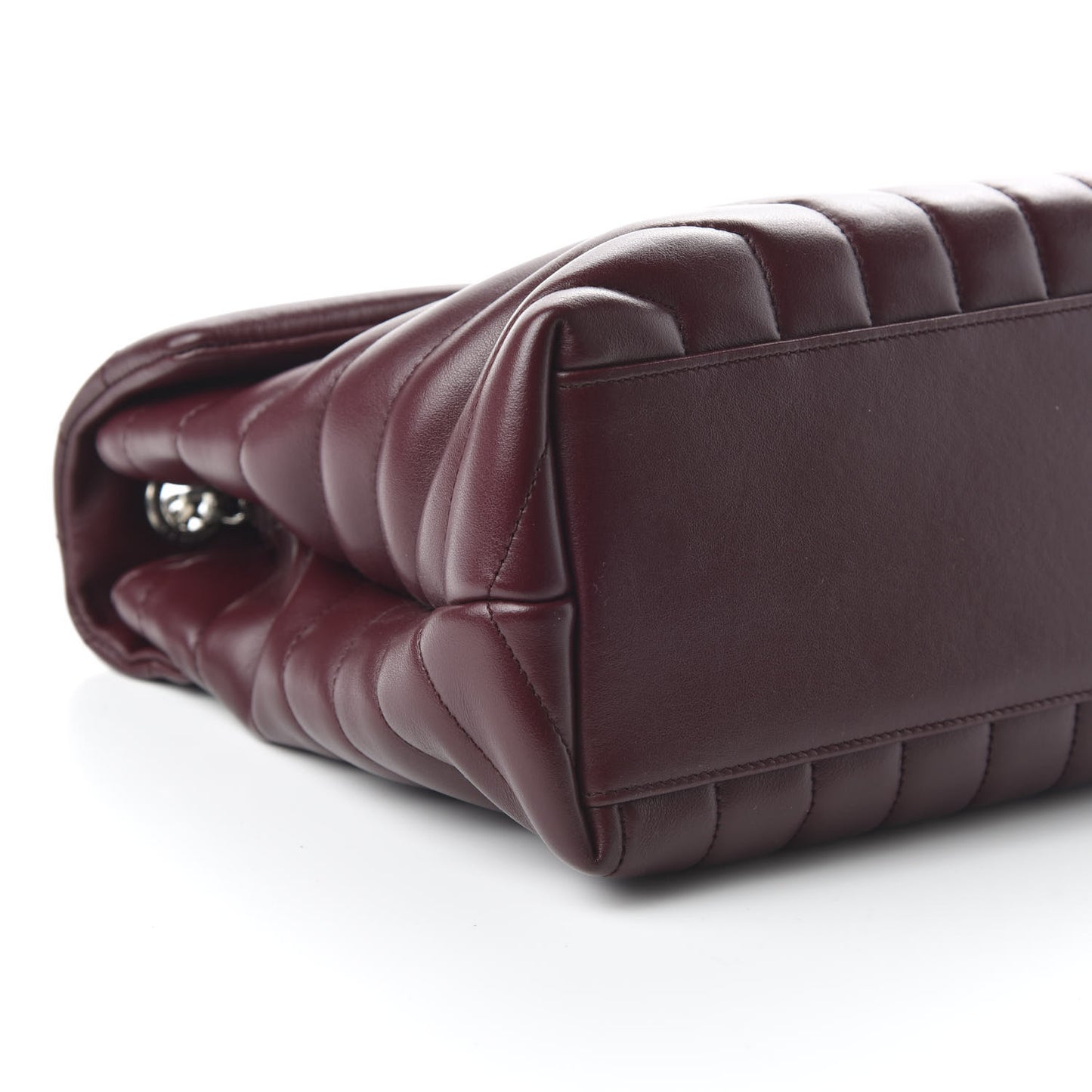 Calfskin Y Quilted Monogram Medium Loulou Chain Satchel Bordeaux