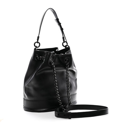 Salvatore Ferragamo Calfskin Bow Bucket Bag Black 3 of 9