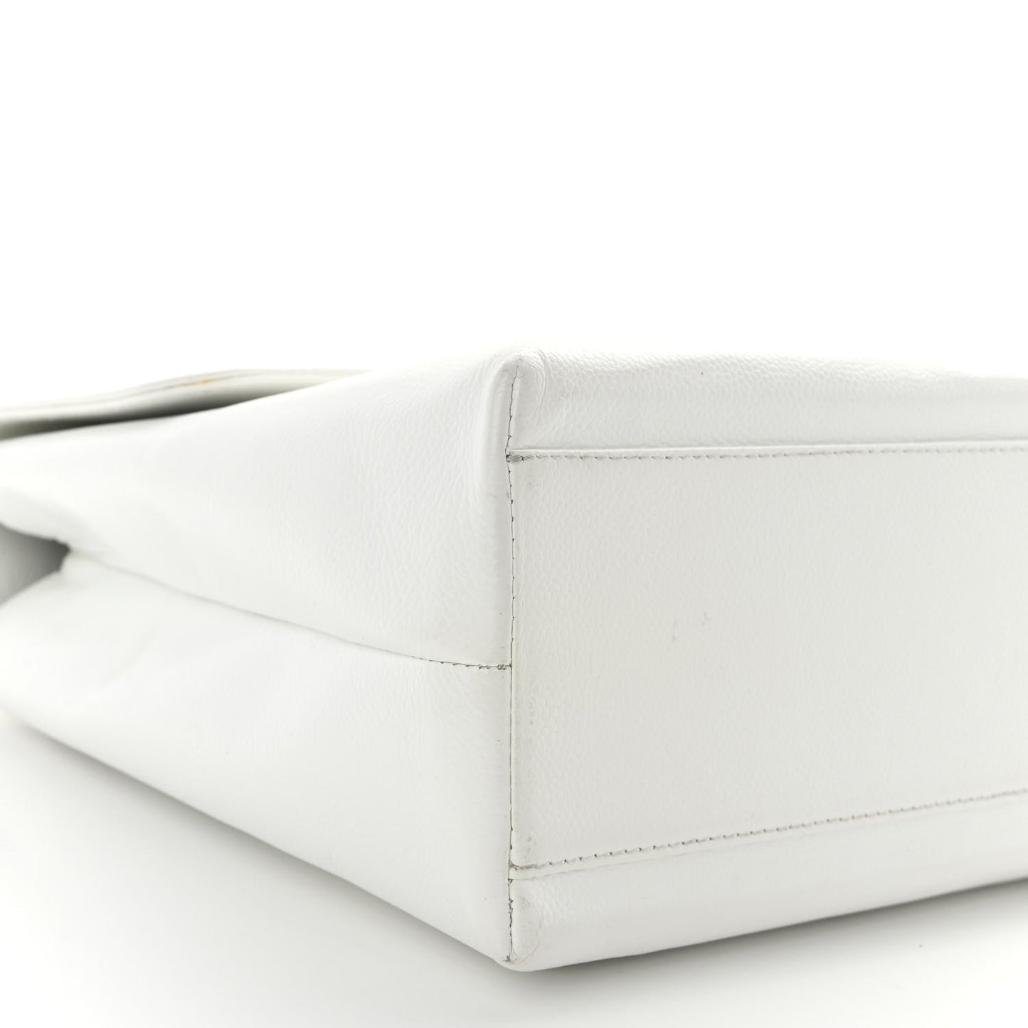 Caviar Jumbo Kelly Flap White