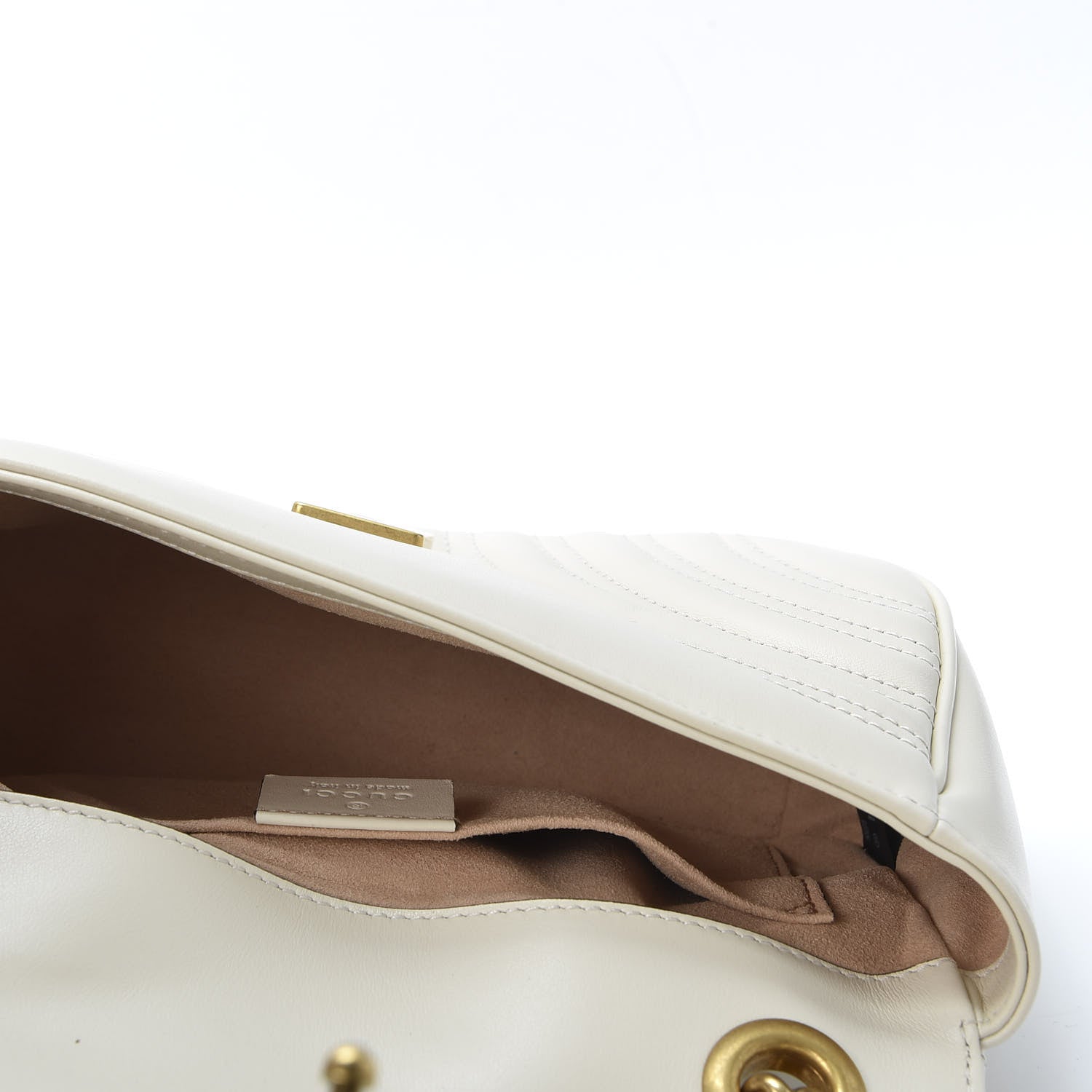 Gucci Calfskin Matelasse Mini GG Marmont Shoulder Bag White 4 of 9