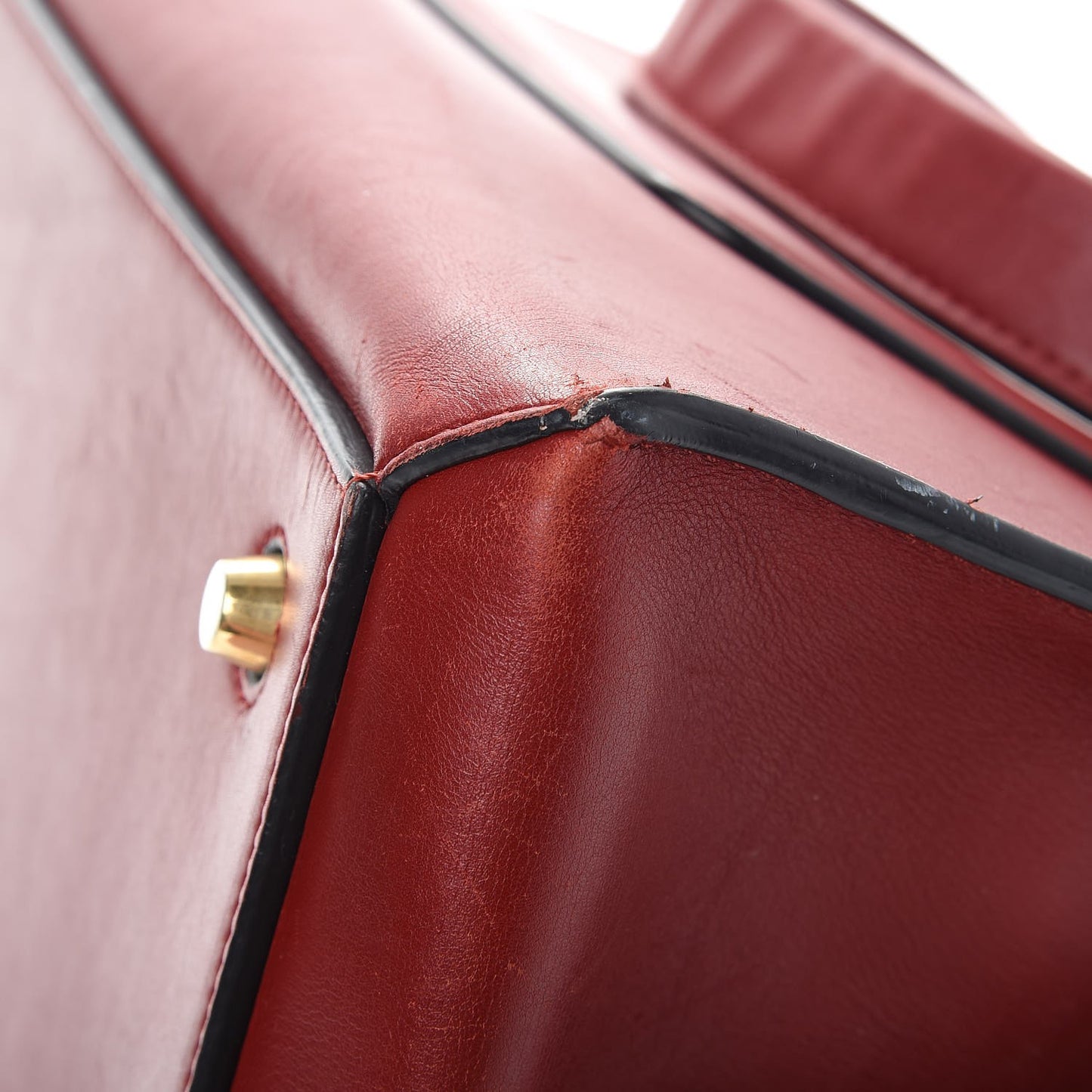 Smooth Calfskin Medium Edge Shoulder Bag Red