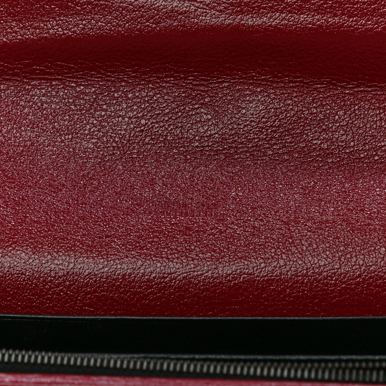 Gucci Vintage Effect Calfskin Matelasse Diagonal Torchon GG Marmont Chain Wallet Black Romantic Cherry 16 of 28