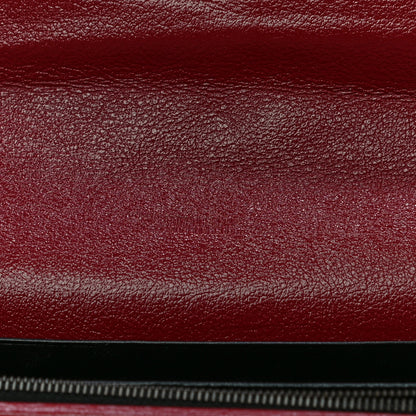 Gucci Vintage Effect Calfskin Matelasse Diagonal Torchon GG Marmont Chain Wallet Black Romantic Cherry 16 of 28